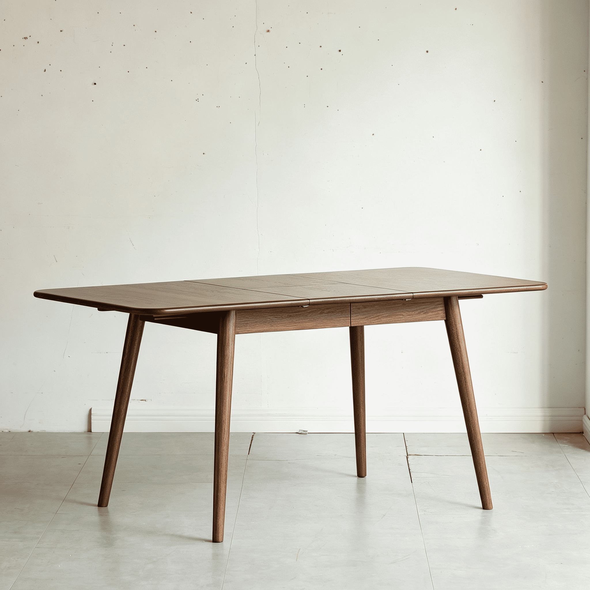Asteroutdoor Walnut Solid Oak Extendable Dining Table for 6-8 People, 63 in