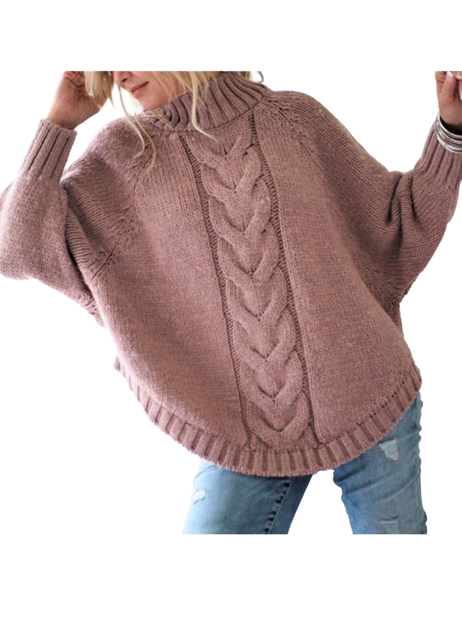 KCatsy Womens Jumper Sweater Knitted Top Plus Size Batwing Long Sleeve Oversize Baggy Loose Soft Ladies Blouse Knitwear
