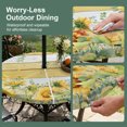 thumbnail image 5 of Round Outdoor Tablecloth with Umbrella Hole and Zipper, Sunflower Tablecloth with Elastic Waterproof, Summer Eucalyptus Botanical Floral Yellow Wood Patio Table Covers for 45" - 54" Pool Tables, 5 of 9