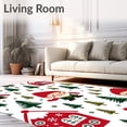 thumbnail image 2 of ODIKA 2'x3' Machine Washable Non-Slip Area Rug, Festive Gnome Village Holiday with Whimsical Winter Wonderland Design High Traffic Rug, Red, 621776, 2 of 7