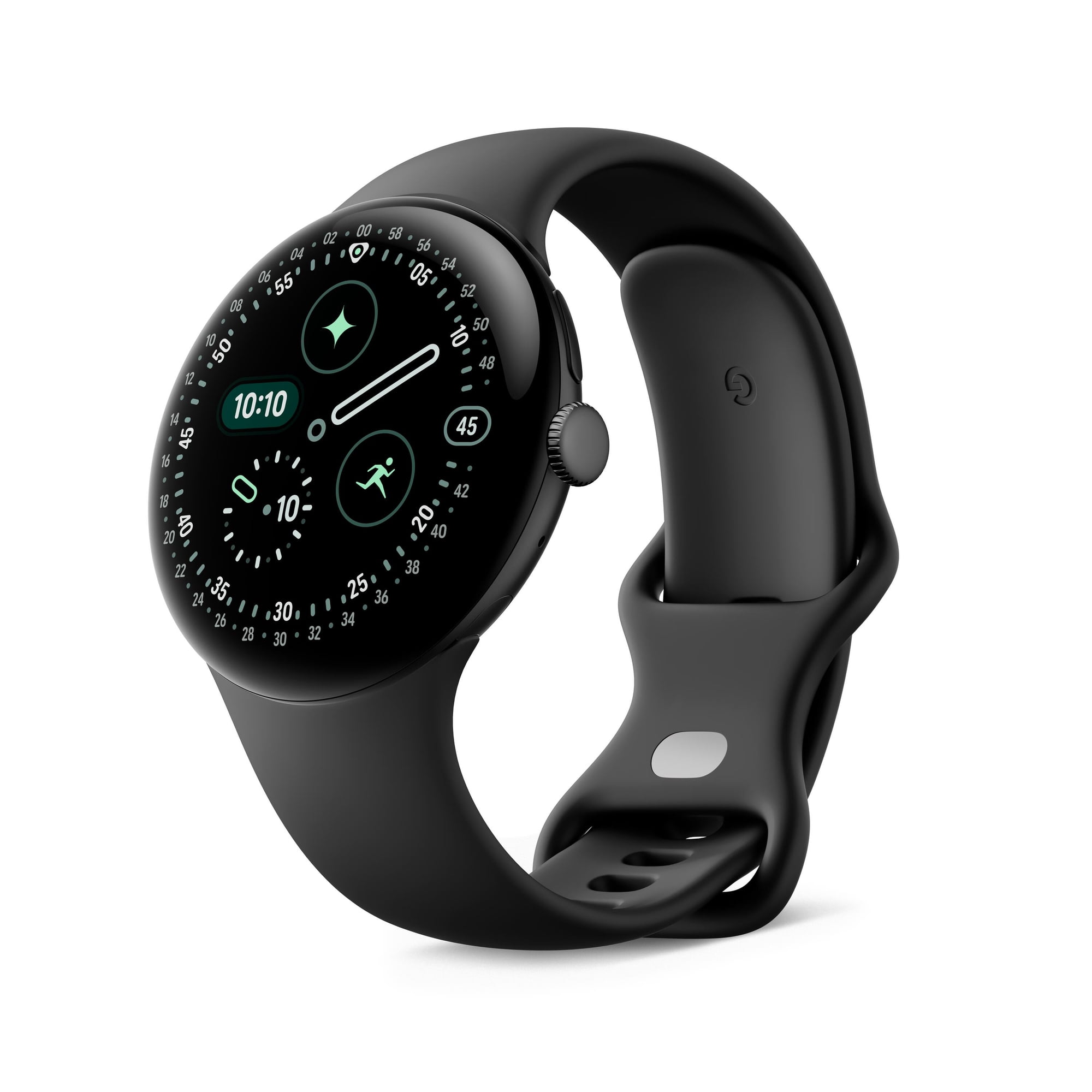 Google Pixel Watch 4 (45mm) - Android Smartwatch with Domed Display, Comprehensive Health and Fitness Tracking, and Help from Gemini - Matte Black Aluminum Case - Obsidian Active Band - Wi-Fi