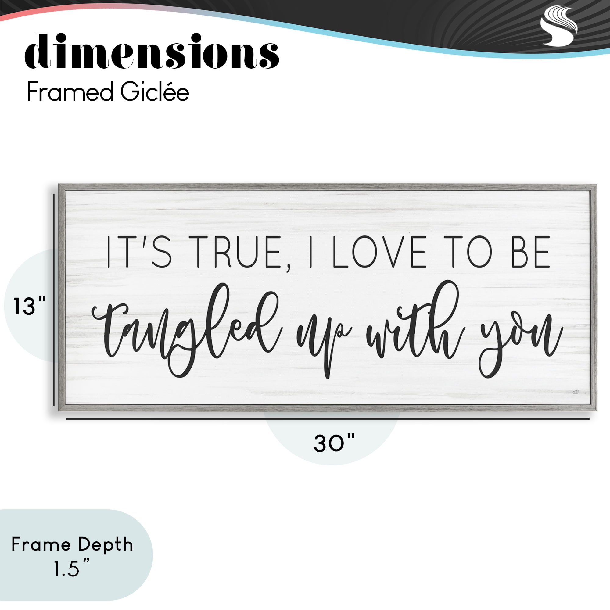 Stupell Industries Tangled Up With You Gray Framed Giclee Art, design by Lux + Me Designs
