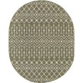 thumbnail image 1 of Unique Loom Outdoor Trellis Geometric Rug 7' 10 x 10' Oval Green/Ivory, 1 of 1