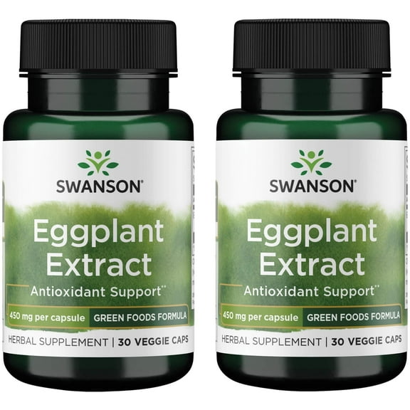 Swanson Eggplant Extract 20:1 450 Milligrams 30 Veg Capsules (2 Pack)