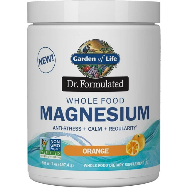 Garden of Life Suplemento Alimenticio de Magnesio en Polvo Sabor Naranja, 197.4 g