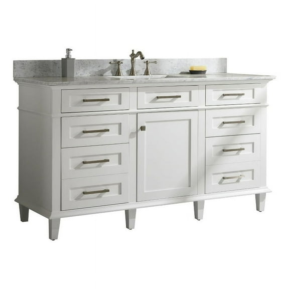 Legion Furniture 60" MDF/Veneer Wood Single Sink Vanity Cabinet - White