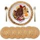 thumbnail image 1 of Manteles individuales estilo granja, manteles individuales aislantes antideslizantes trenzados de jacinto de agua, diseño tejido rústico fácil de limpiar para mesa de comedor, cocina, boda,, 1 of 7