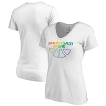 Women's White San Antonio Spurs Team Pride Wordmark V-Neck T-Shirt