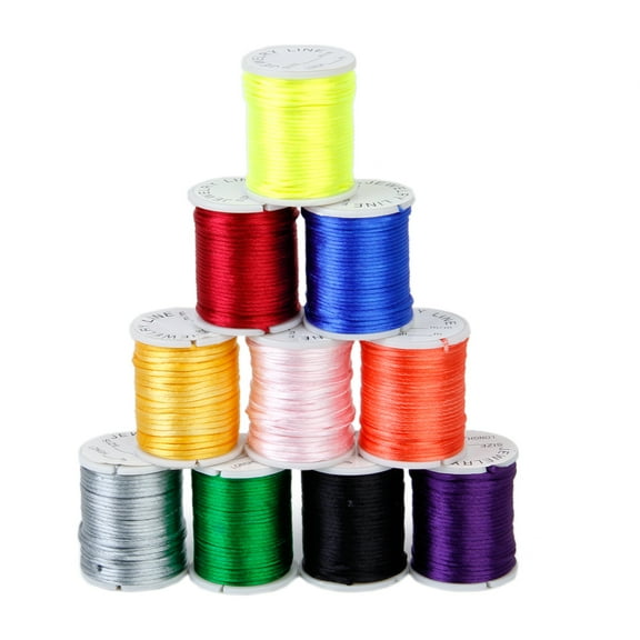 10Pcrafts Nylon Satin Cord, for Chinese Knotting, Beading, Macramé, Jewelry Making, Sewing (1mm, 6.5 Yards, Multicolor) 1mm Length 6m