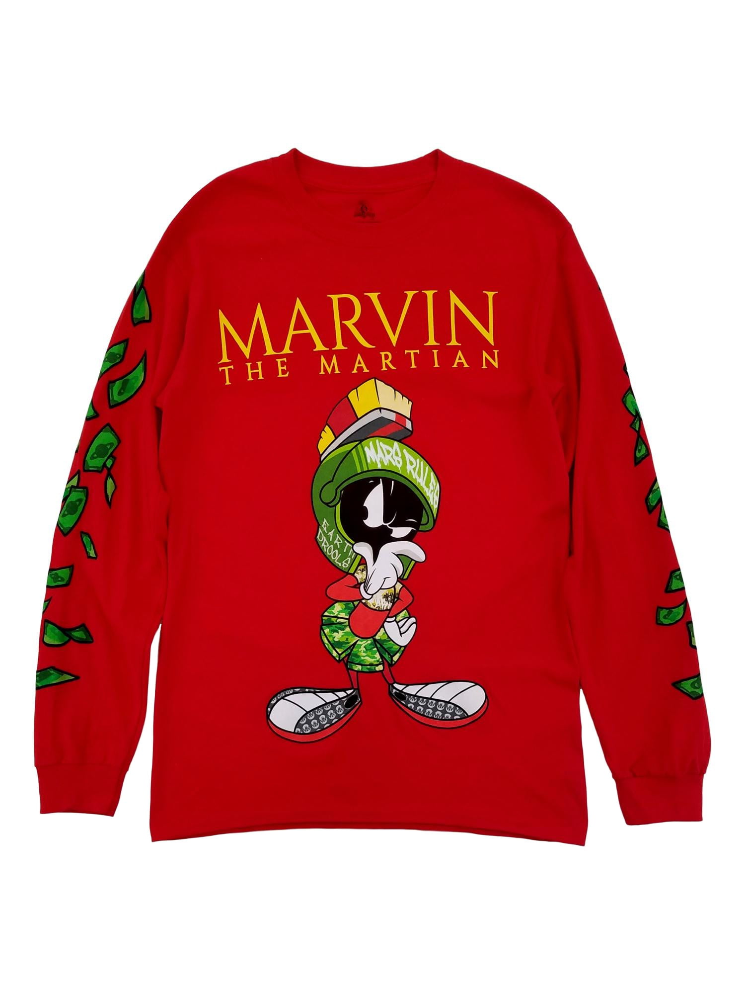 Looney Tunes - Looney Tunes Mens Red Marvin The Martian Long Sleeve T ...