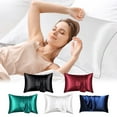 thumbnail image 1 of Xihbxyly Juego de Fundas de Almohada de Seda, 2 Piezas de Satén de Imitación, Transpirable y Cómodo para El Cabello y La Piel, Antiarrugas y con Control Del Encrespamiento, Elegante Decoración para E, 1 of 7