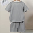 thumbnail image 4 of CYRBOKO Toddler Boys Outfit Sets, Casual Cotton Summer Short Sleeve Sport Clothing Set Gray Size 2-3 T, 4 of 9