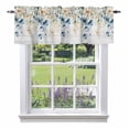 thumbnail image 2 of Blue Flowers Window Valance for Kitchen, Leaf Watercolor Wildflowers Plants Wood Grain Rod Pocket Short Curtain for Small Windows, Light Filtering Decorative Valance, 56 x 16 Inch, 1 Panel, 2 of 9