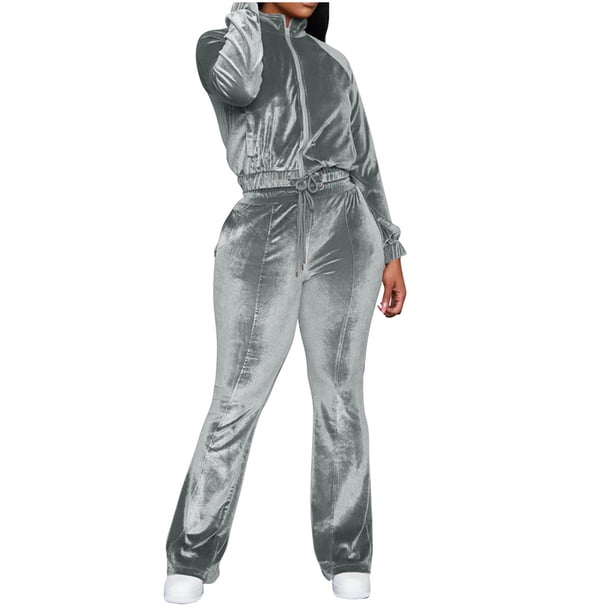 Puntoco nueva moda para mujer cordón Color sólido terciopelo denso Micro cuerno tops conjunto de dos piezas liquidación Puntoco Puntoco-3751