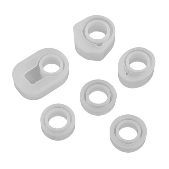 6 moldes de silicona para anillos DIY, moldes de resina epoxi para fundición, herramientas para hacer joyas 17mm