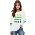 thumbnail image 3 of Blusas y camisas de manga larga con cuello redondo, moda del Día de San Patricio, blusa informal con estampado bonito de manga larga para niños y niñas., 3 of 5