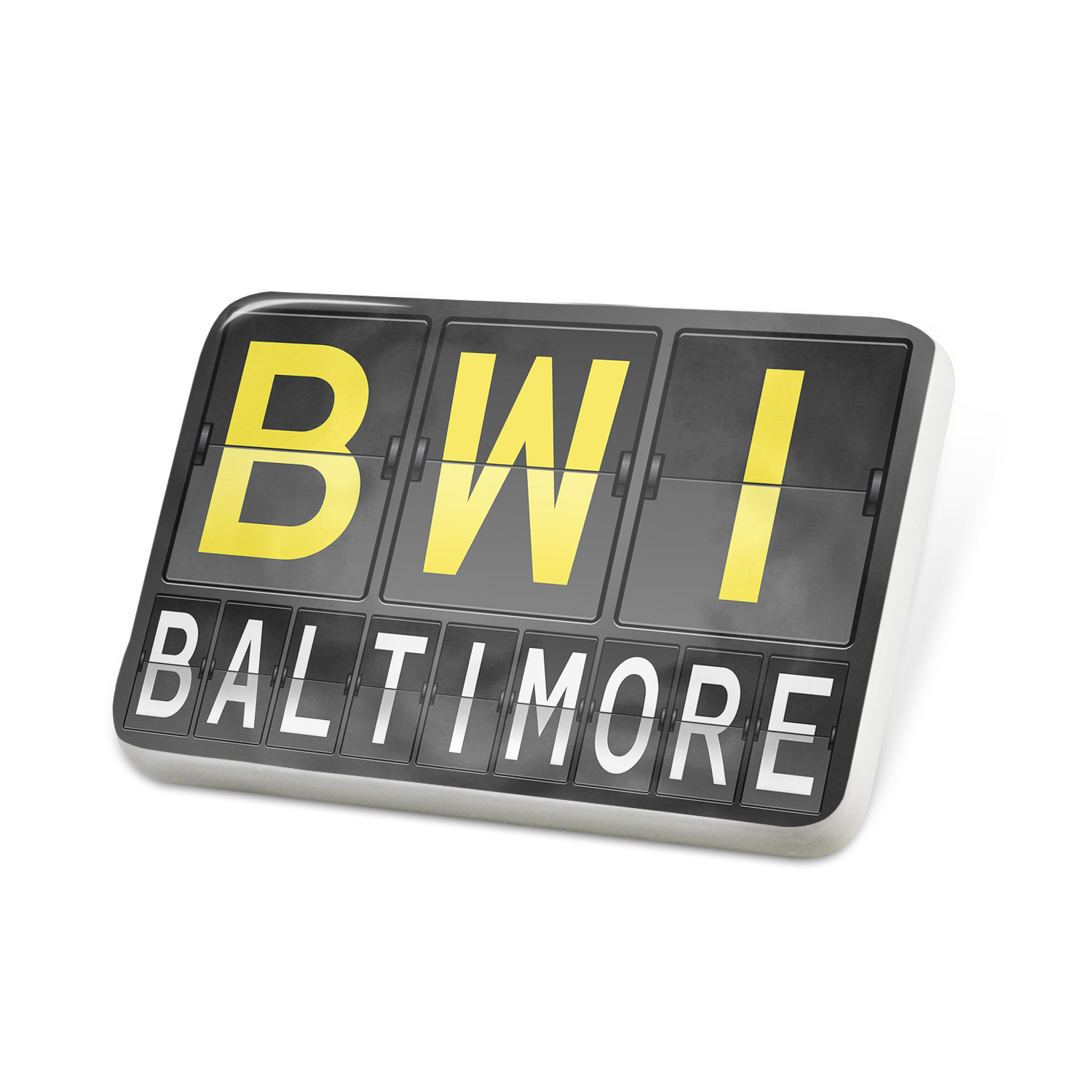 Porcelein Pin BWI Airport Code for Baltimore Lapel Badge NEONBLOND