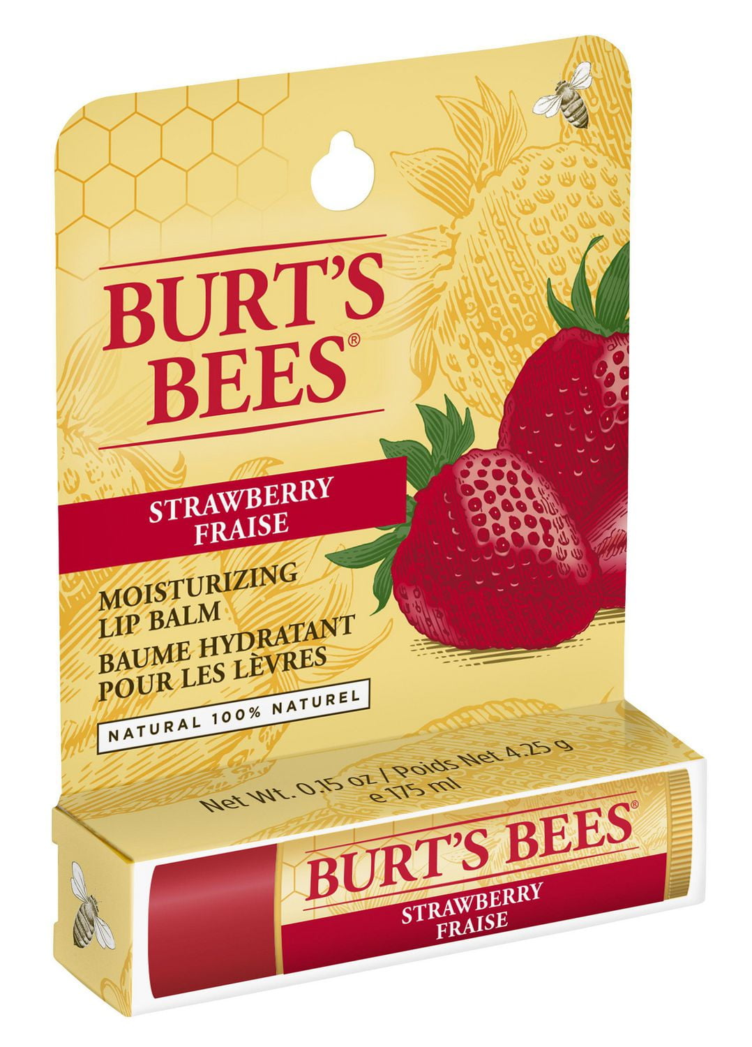 Burt’s Bees 100% Natural Moisturizing Lip Balm, Strawberry -