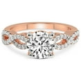 thumbnail image 3 of 5 Carat IGI Certified Round Shape Lab Grown Diamond Engagement Ring | 14K Rose Gold |Lorene Twisted Shank Diamond Ring | FG-VS1-VS2 Quality Friendly Diamonds, 3 of 4