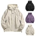 thumbnail image 5 of WREESH Fashion Winter Jacket Men'S Stitching Drawstring Hooded Slim Jacket Coat Outwear Purple, 5 of 5