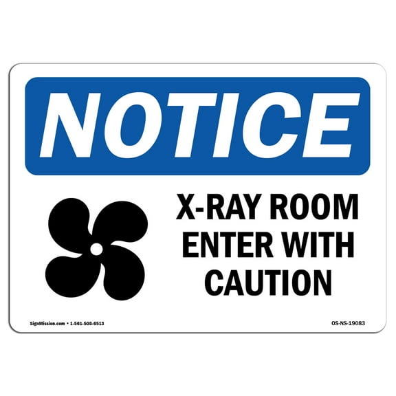 OSHA Notice Signs - X-Ray Room Enter With Caution Sign With Symbol | Decal | Protect Your Business, Work Site |  Made in the USA