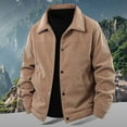 thumbnail image 2 of Rggeeun Mens Jacket Men's Casual Corduroy Jacket Lightweight Slim Fit Fashionable Comfortable Stand Collar Outerwear For Daily Wear Outwear Streetwear, 2 of 5