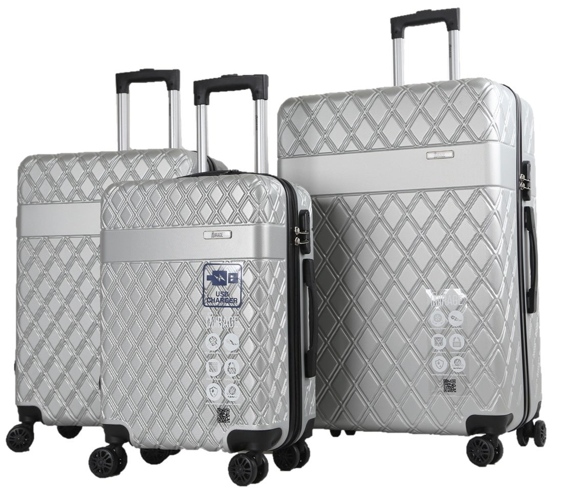 Mirage Diva ABS Hard shell Lightweight 360 Dual Spinning Wheels Combo