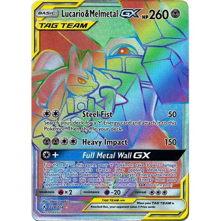 Pokemon Unbroken Bonds Lucario Melmetal Tag Team Gx 224