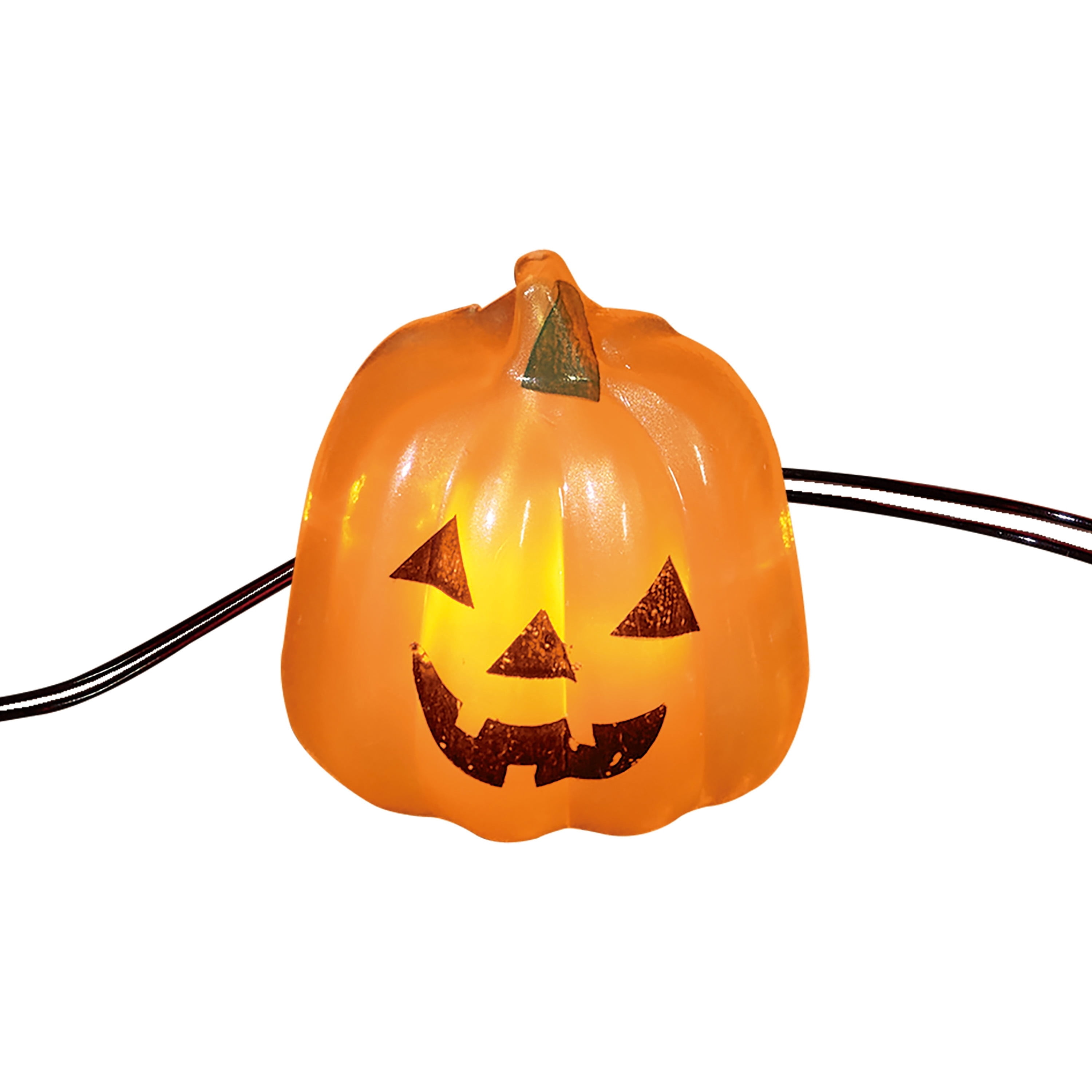 Indoor 20-Count Battery-Operated LED Pumpkin Wire String Lights, Orange, 6.3', Halloween by Way To Celebrate