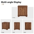 thumbnail image 4 of YOCWO Retro Square Nightstand Set of 2 with Carvings and Lines, 24" Vintage End Table with Door for Living Room and Bedroom, Walnut, 4 of 7
