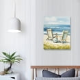 thumbnail image 3 of COMIO Shuangshu Beach Canvas Wall Art Decoration: bedroom, living room, modern abstract beach chair, sand painting, blue waves, sea view painting, texture, white printed artwork, 3 of 4