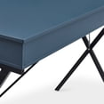 thumbnail image 6 of Study Desk with 2 Drawers for Kids, Home Office Computer Desk with X-Shaped Steel Legs and MDF Table Top for Living Room Bedroom, Easy Assembly, Space Saving Table, Blue, 6 of 7
