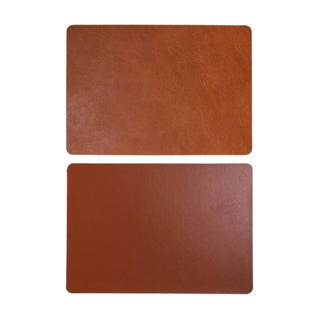 Cowhide Texture Artificial Leather Placemat, Heat Insulation Table Mats for Dining, Oilproof Non Slip Kitchen Decor for Western Dinner Parties, 1pc