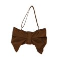 thumbnail image 3 of Bolso de hombro con lazo arrugado para mujer, bolso ligero tipo tote para la calle, regalo para uso diario. Caqui, 3 of 9