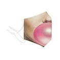 thumbnail image 5 of Face Mouth Nose Mask Cover Protection Reusable Cotton Blend Five Layer Filter Included Unisex Adjustable One Size Bubble Gum Design, 5 of 11