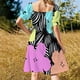 thumbnail image 5 of Vestido de manga corta con flores de Warhol, elegante y chic, para mujer, promoción de vestidos de verano., 5 of 7