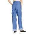 thumbnail image 3 of Pantalón Jeans Mom Tiro Alto Wide Leg Cargo Para Mujer Juvenil Cómodo 110109 azul 9 INCÃGNITA 110109, 3 of 5