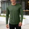 thumbnail image 4 of Tisuna Fall T-Shirts For Mens Breathable Crew Neck Tops Men Solid T Shirts For Work Office Size Xl, 4 of 5