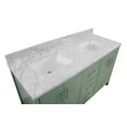thumbnail image 5 of California 60" Double Bathroom Vanity with Sage Green Cabinet and Carrara Marble Top, 5 of 5