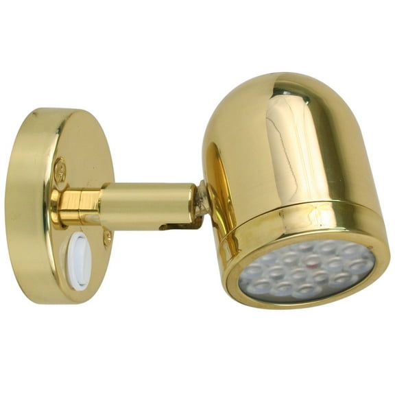 Scandvik 19052P Brass 4 14 x 2 34 Reading Light