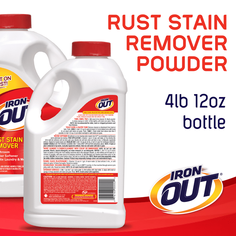 Iron OUT Spray Gel Rust Stain Remover, Remove and Prevent Rust Stains in  Bathrooms, Kitchens, Appliances, Laundry, Outdoors, white 24 Fl Oz (Pack of