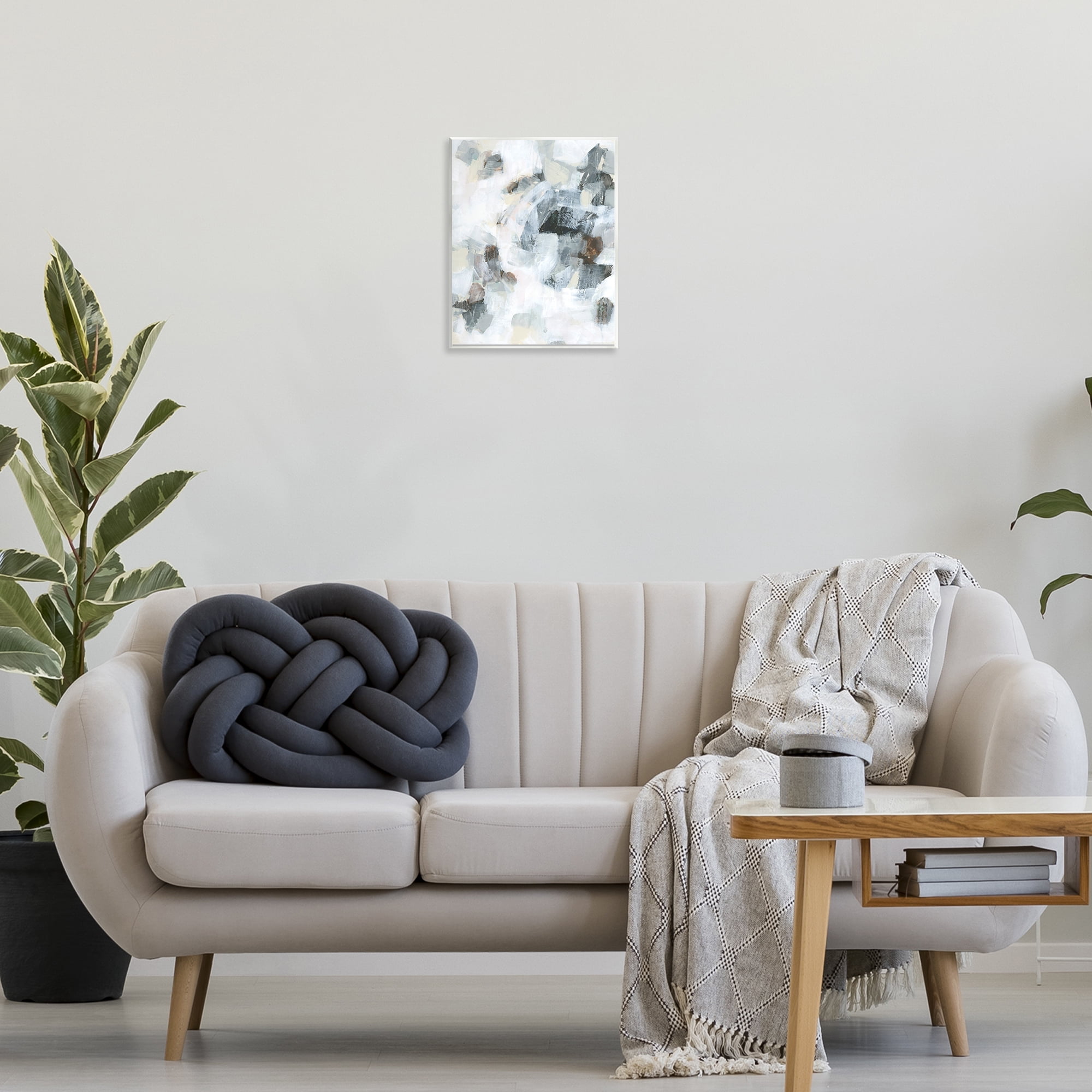 Stupell Industries Soft Grey Composition Abstract Painting Unframed Art Print Wall Art, 11 x 14