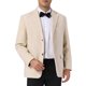 thumbnail image 1 of Blazer de Houndstooth de INSPIRE CHIC para hombre, corte clásico, chaqueta deportiva de cuadros de dos botones, color beige, 1 of 5