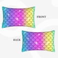 thumbnail image 2 of Hirioo Rainbow Scales2 for Plush Pillow Cover for Bedroom and Living Room ,Elegant, Comfortable Home Decor-20"x30", 2 of 6