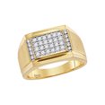 thumbnail image 1 of 14kt Or Jaune Hommes Rond Diamant Carré Anneau 3/8 Cttw, 1 of 1