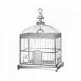 thumbnail image 2 of Catalog Illustration 12x12 Gold Ornate Wood Framed with Double Matting Museum Art Print Titled - Etchings: Birdcage - Arched top, filigree detail., 2 of 4