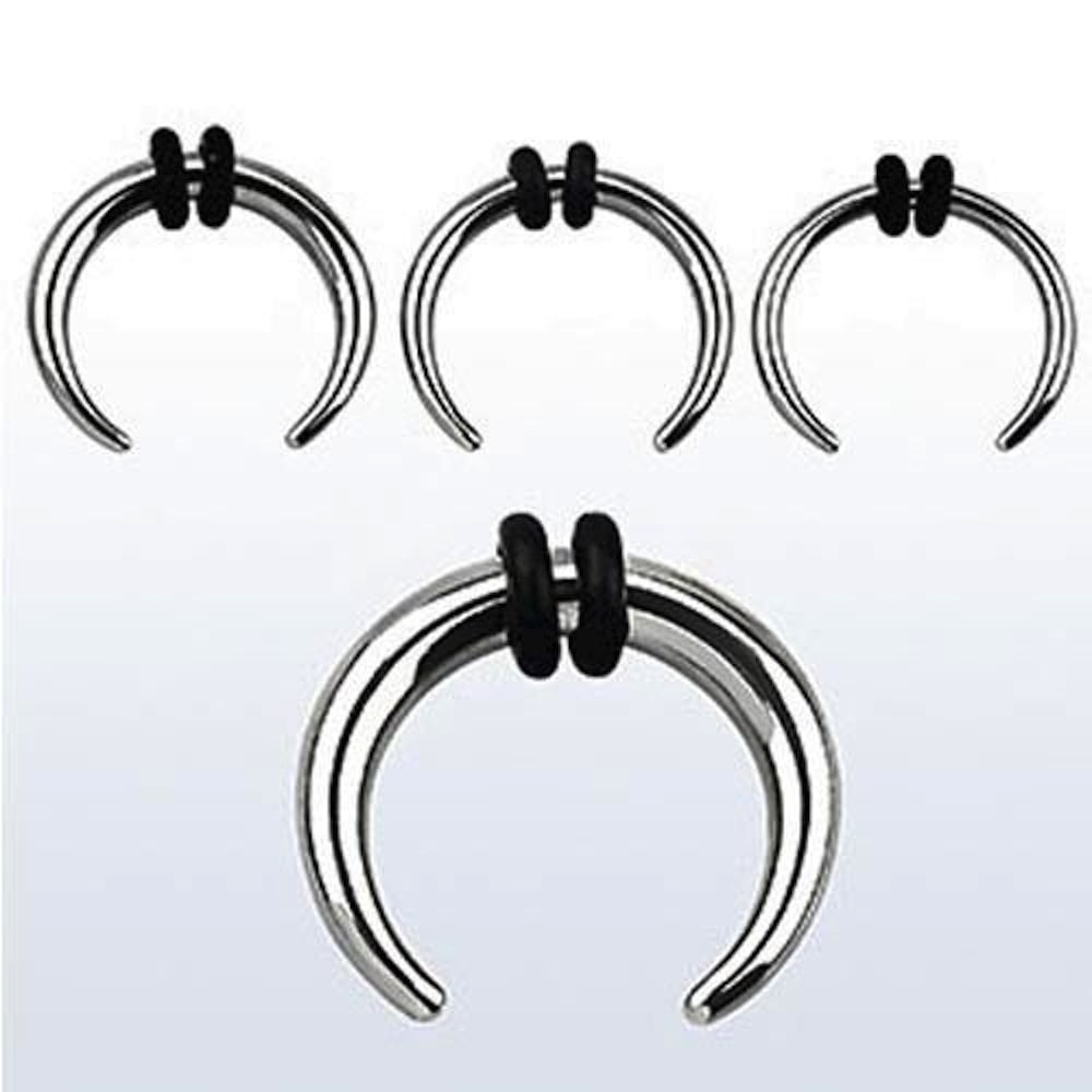 Septum Pincher Half Moon with ORings (316L) Surgical Steel 1 Piece