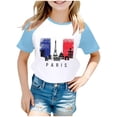 thumbnail image 1 of TZEWGL Chemise Décontractée pour Nouveau-Né Tourisme Urbain Imprimé Commémoratif Manches Courtes Raglan Taille 9-10T, 1 of 4
