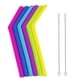 thumbnail image 1 of Reusable Silicone Flexible Bend Smoothies Straws With Cleaning Brushes 6pcs, 1 of 3