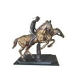 thumbnail image 2 of Nifao Two Horse Riders Racing Each Other Bronze Statue – Home Decor Sculpture, 45"L x 21"W x 42"H, 2 of 9